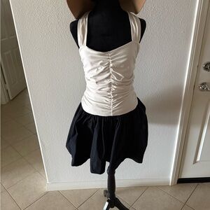 Elegant Black and White Mini Dress